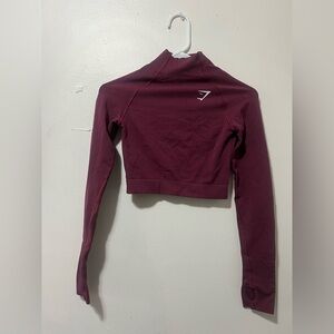 Gym Shark Mock Neck Long Sleeve Crop Top